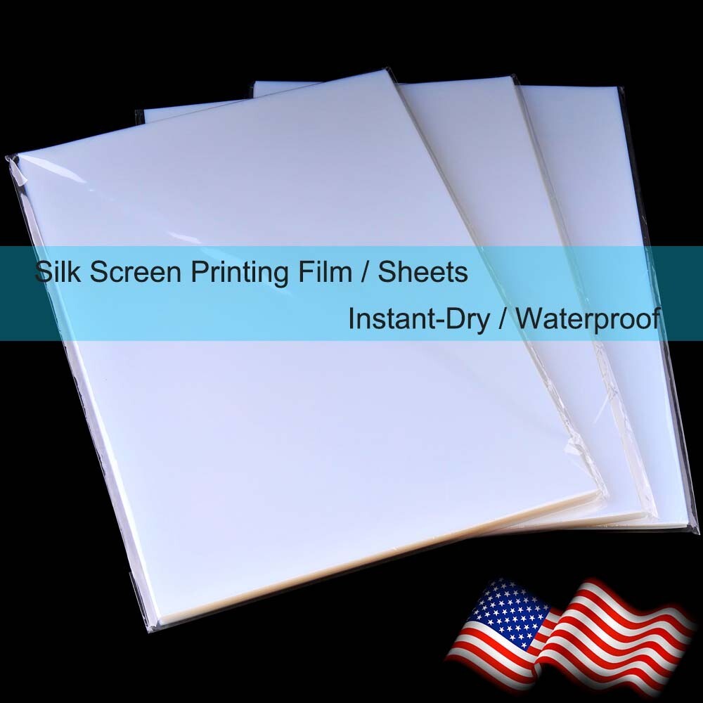 100 sheets，13 x 19，Waterproof Quick Dry Milky Inkjet Screen Printing Film