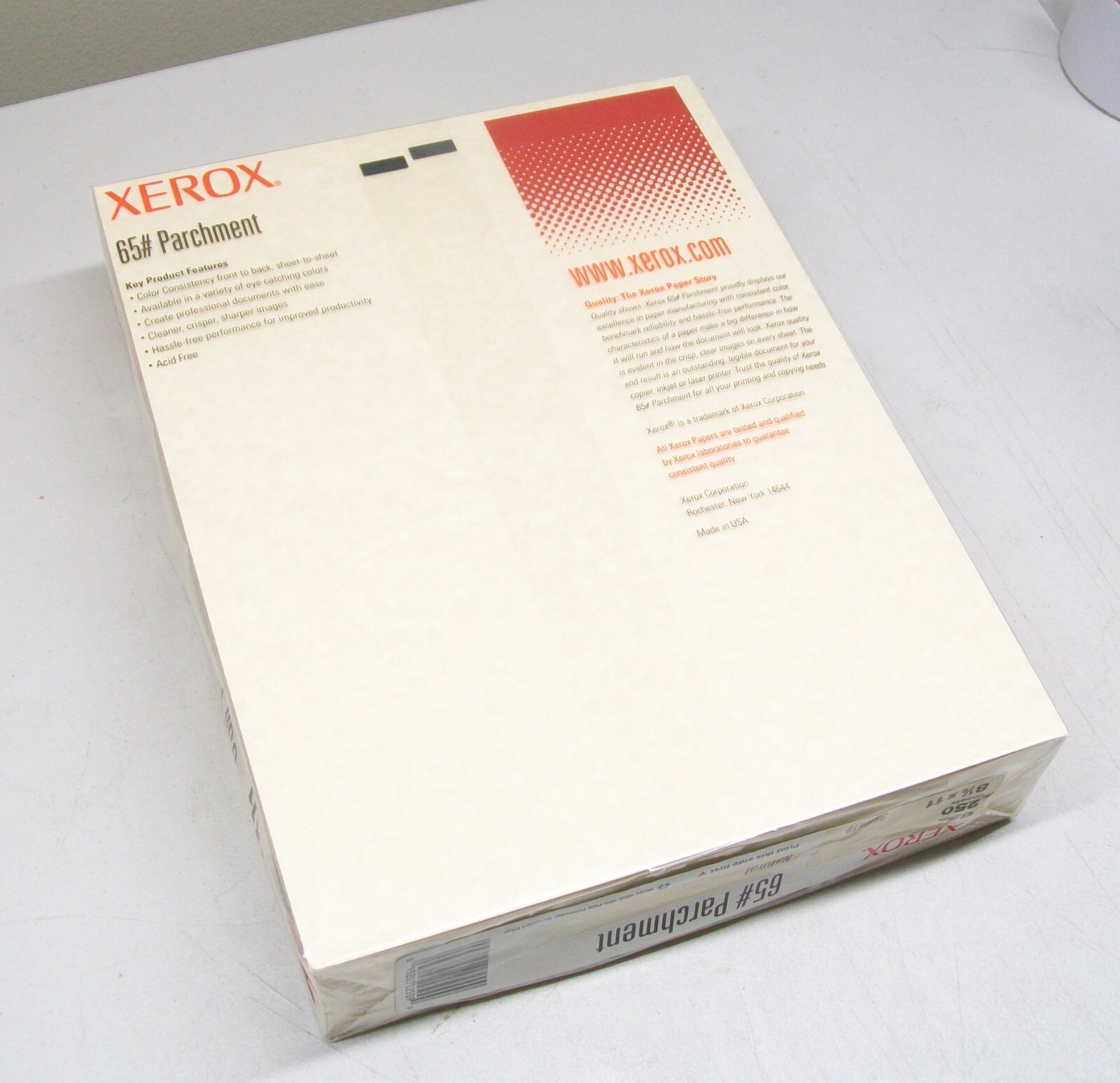 Xerox 65# Parchment Natural Copy Printer Paper 250 Sheets 8 1/2 by 11