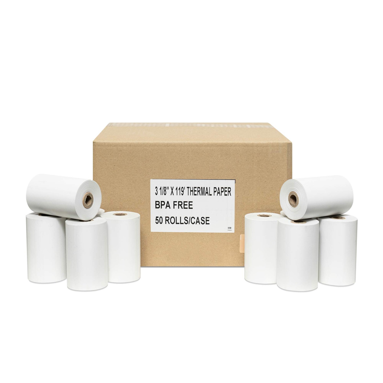 50 Roll of 3 1/8″ x 119′ Thermal Cash Register Paper First Data FD100 White