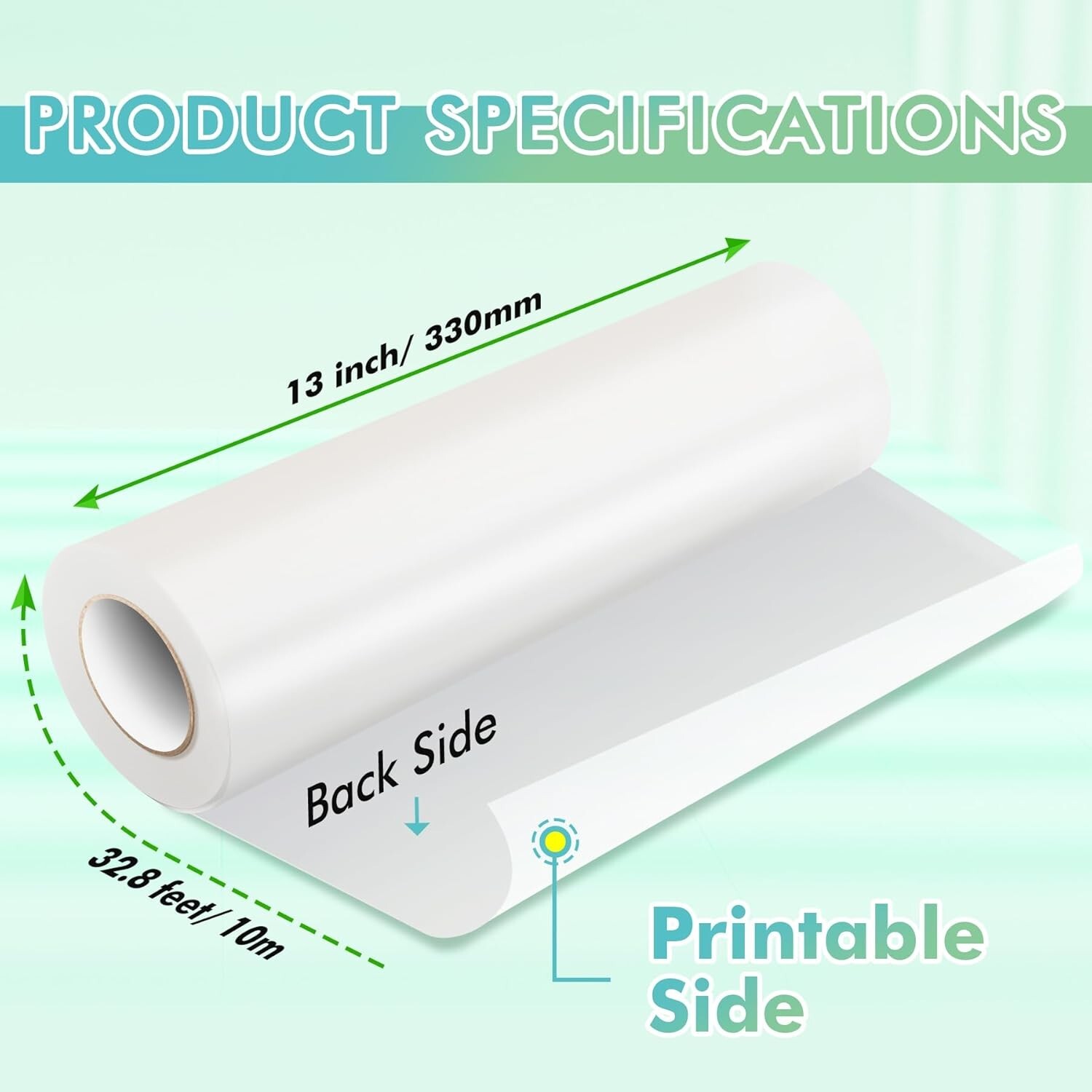 Koala Printable Vinyl Sticker Paper Roll for Inkjet Printer 13″X32.8 FT Matte