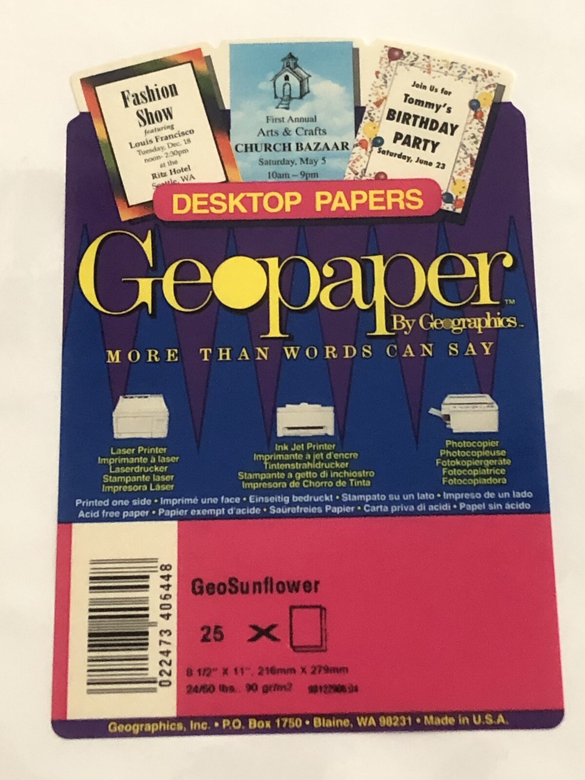 Geopaper by Geographics Sunflower 8.5 x 11-25 Sheets office New