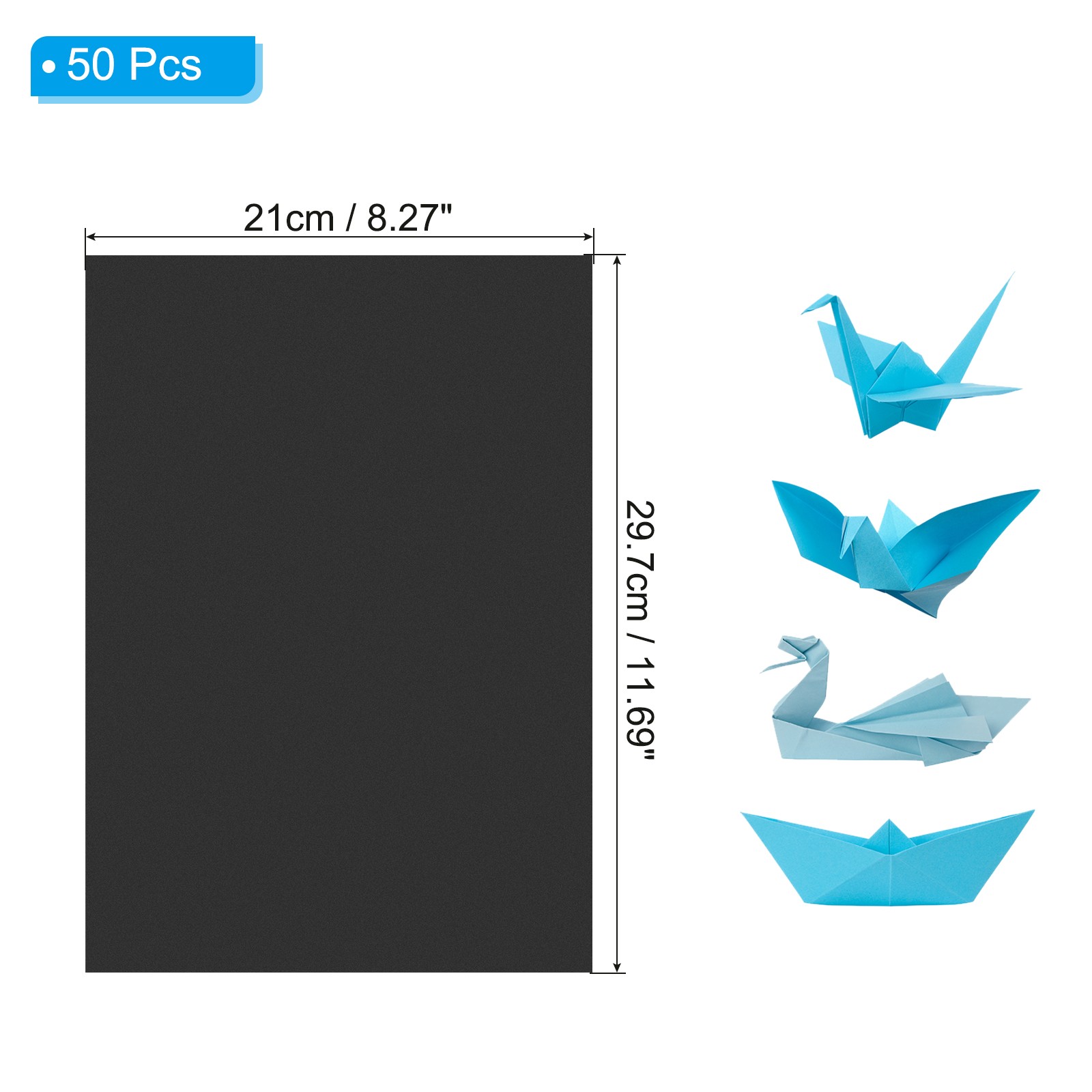 Black Color Copy Paper, 50 Sheets 11.7×8.3″ A4 70gsm