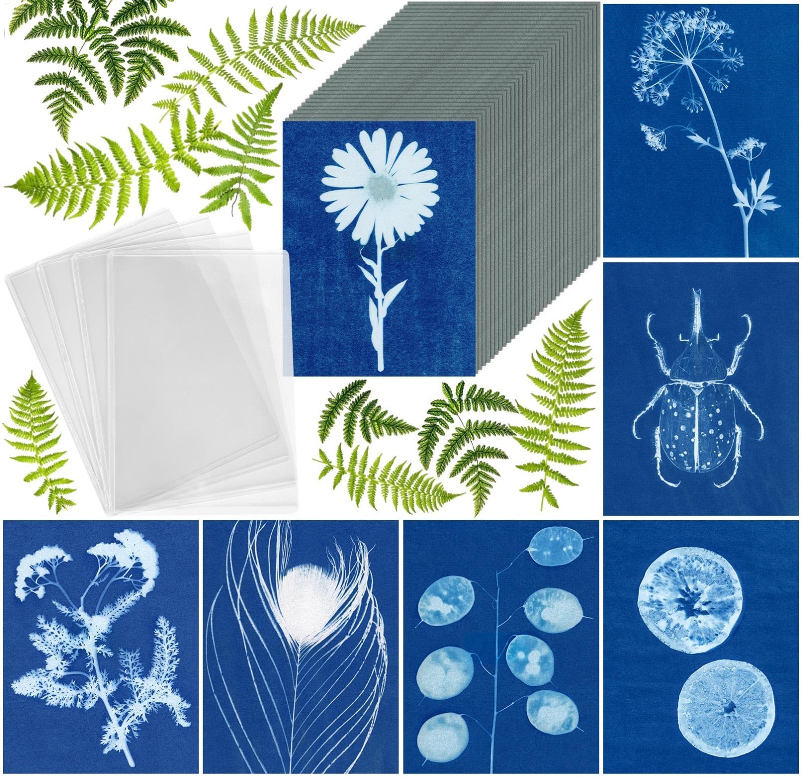 Cyanotype Sun Print Paper Kit – 100 Sheets A5 Solar Activated Art Supplies