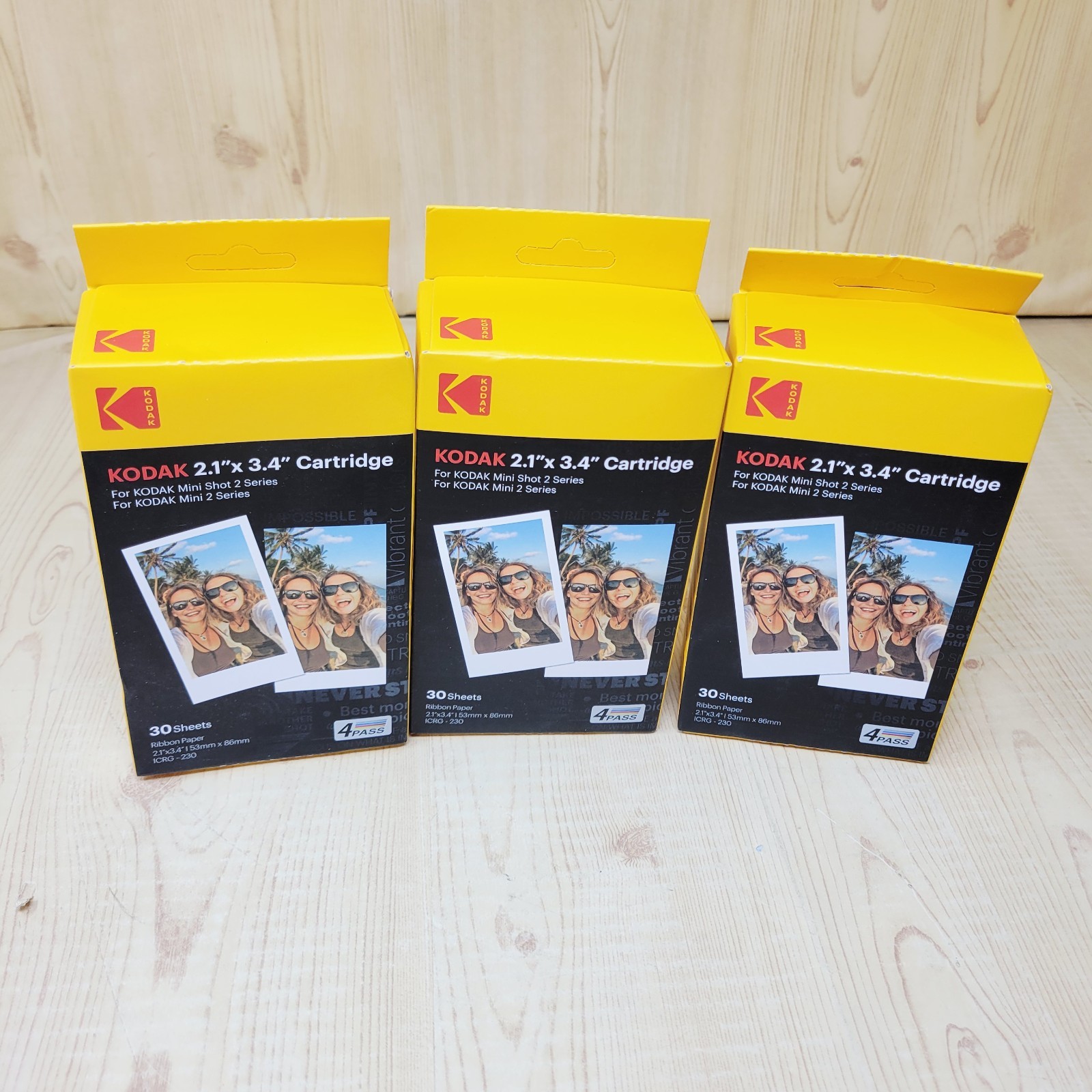 Lot of 3 Kodak Cartridge 2.1 X 3.4 30 Sheets For Kodak Mini Shot 2 Series NEW!
