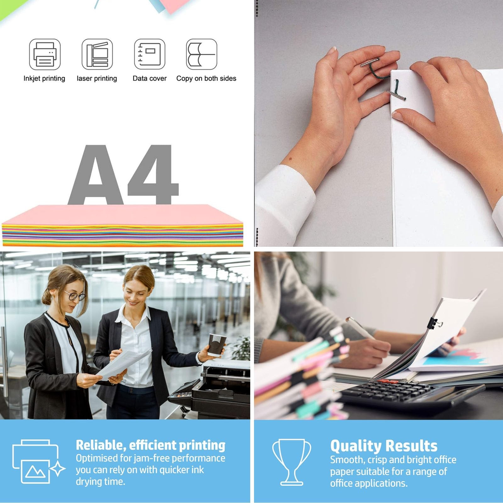 50 Sheets Coloured Copy Paper, A4, Printer Paper, 80gsm, Emerald Green, for…
