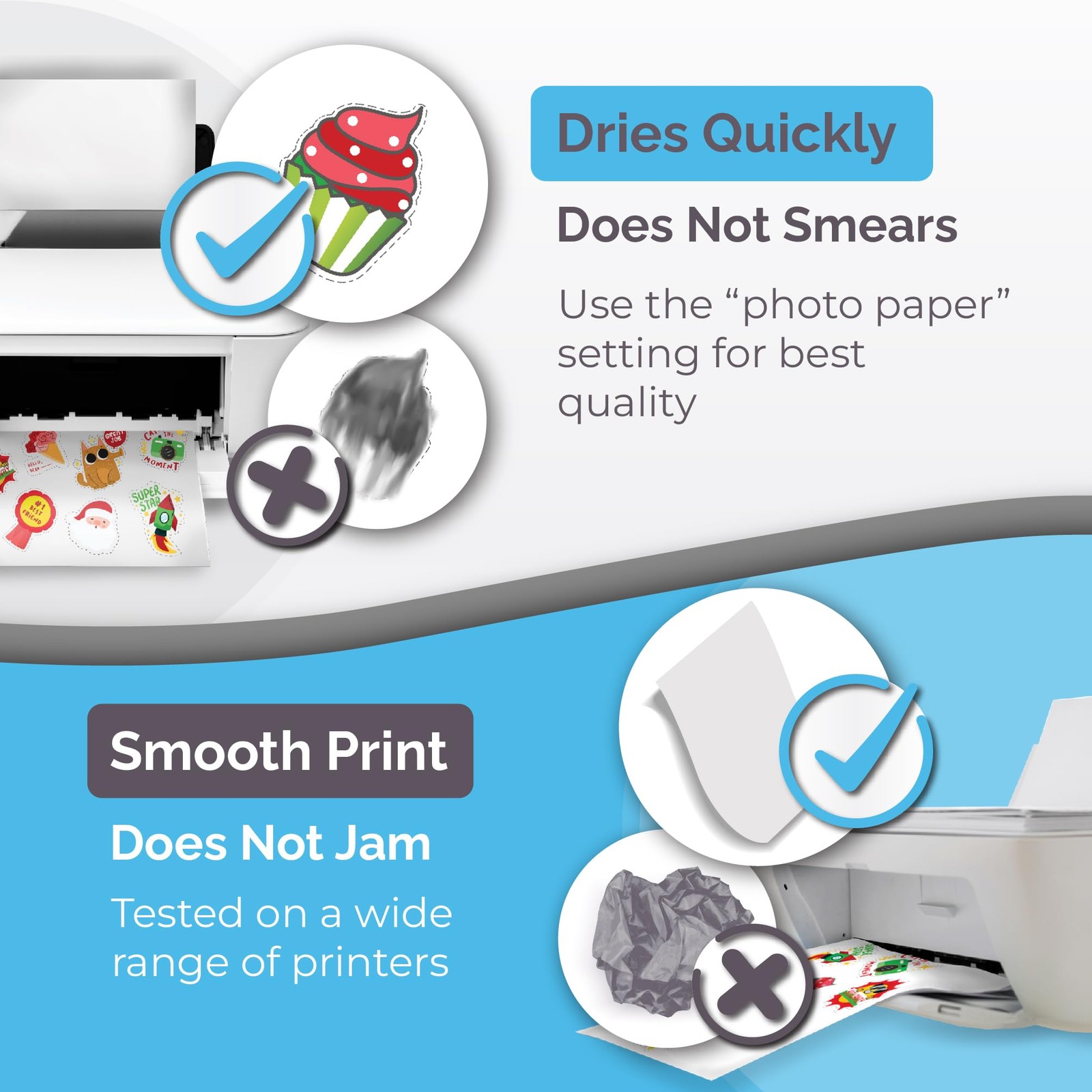 Premium Printable Vinyl Sticker Paper for Inkjet & Laser Printer – 32 Sheets …
