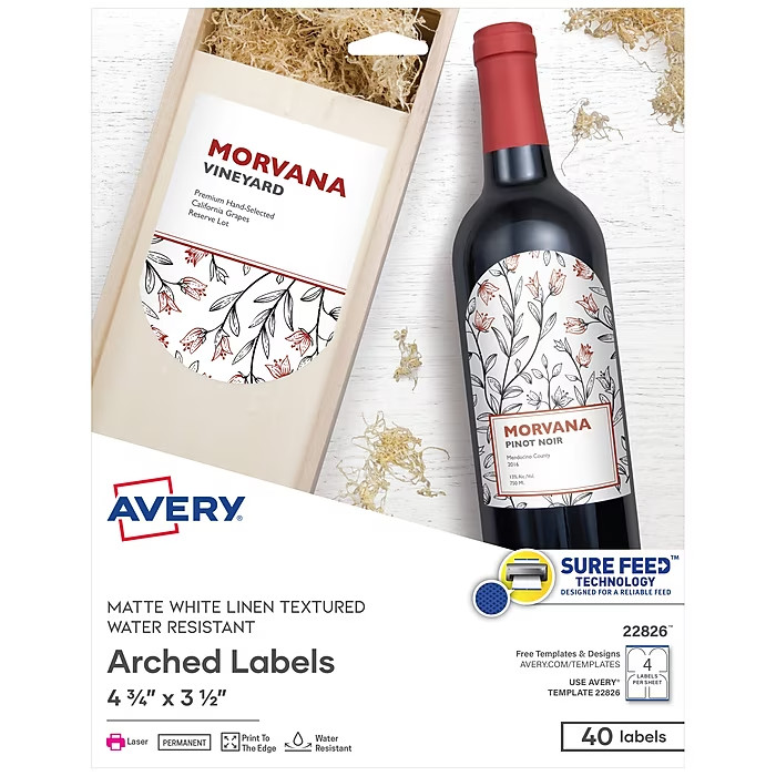 Avery Print-to-the-Edge Laser Labels, 4.75″ x 3.5″ White 4 Labels/Sheet #22826