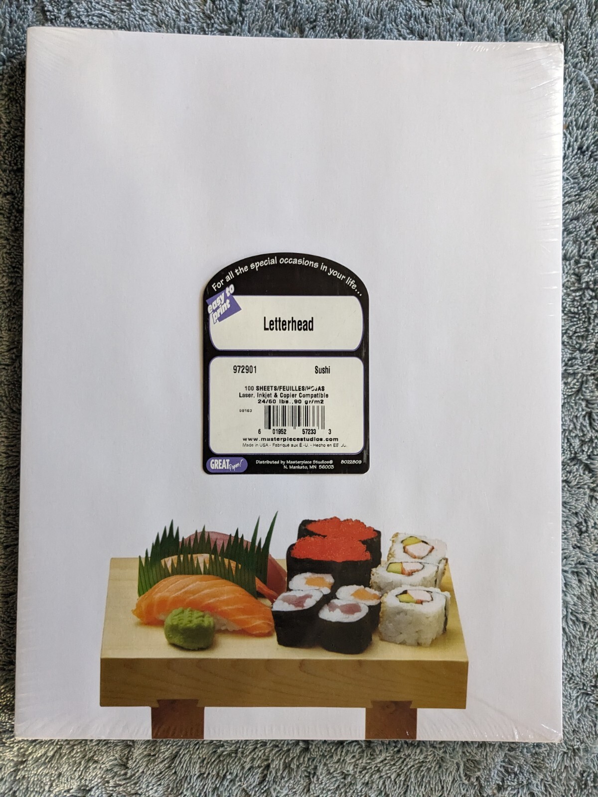 Great Papers Letterhead Sushi 100 Sheets 11″X8.5″ 24/60 .90 gr/m2 Made in USA.