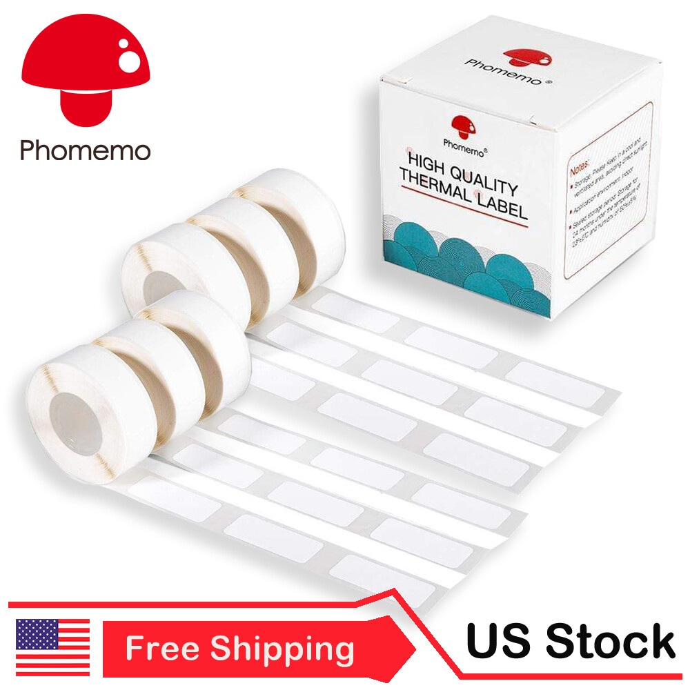 Phomeme White Square Self-Adhesive Thermal Label Sticker Paper for D30 Printer