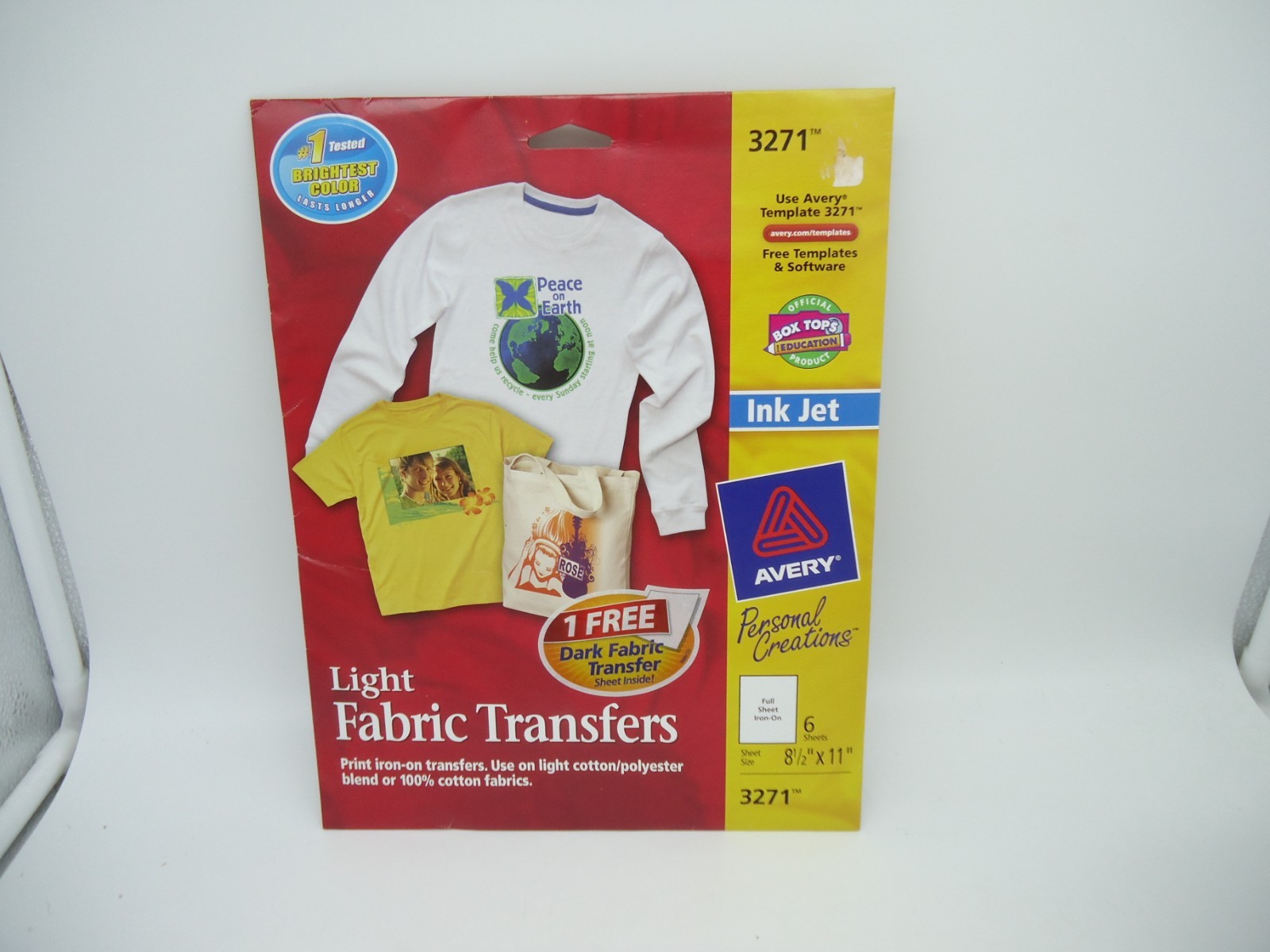 Avery 3271 Iron-On Ink Jet T-Shirt Transfers 6 Sheets 8.5″ x 11″ New Sealed (KL)